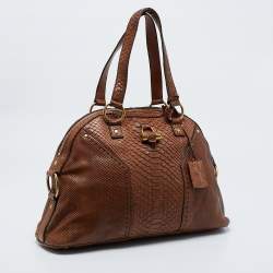 Saint Laurent Brown Python Large Muse Bag