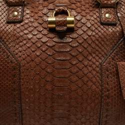 Saint Laurent Brown Python Large Muse Bag