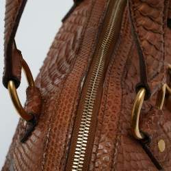 Saint Laurent Brown Python Large Muse Bag