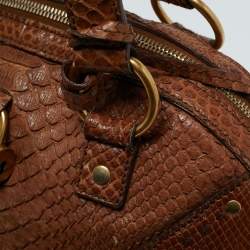 Saint Laurent Brown Python Large Muse Bag