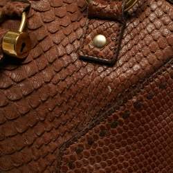 Saint Laurent Brown Python Large Muse Bag