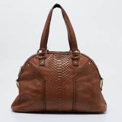Saint Laurent Brown Python Large Muse Bag