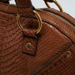 Saint Laurent Brown Python Large Muse Bag