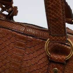 Saint Laurent Brown Python Large Muse Bag