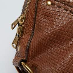 Saint Laurent Brown Python Large Muse Bag