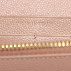 Saint Laurent Beige Leather Cassandre Wallet On Chain