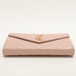 Saint Laurent Beige Leather Cassandre Wallet On Chain