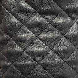 Pre Owned Saint Laurent Black Quilted Leather Maxi Icare Shopping Tote