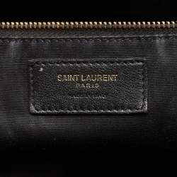 Pre Owned Saint Laurent Black Quilted Leather Maxi Icare Shopping Tote