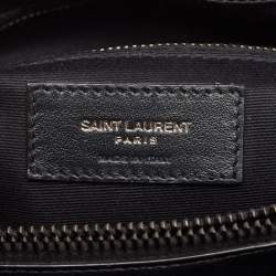 Pre Owned Saint Laurent Black Matelassé Leather Medium LouLou Shoulder Bag