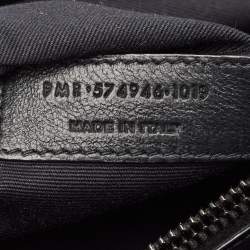 Pre Owned Saint Laurent Black Matelassé Leather Medium LouLou Shoulder Bag