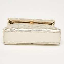 Saint Laurent Gold Quilted Leather Puffer Pouch
