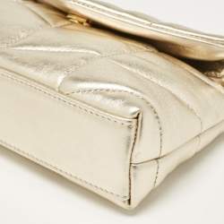 Saint Laurent Gold Quilted Leather Puffer Pouch