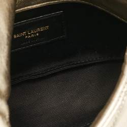 Saint Laurent Gold Quilted Leather Puffer Pouch