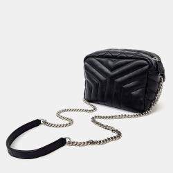 Pre Owned Saint Laurent Paris Black Canvas Saint Laurent Paris Monogram Lulu Bowling Bag