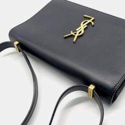 Saint Laurent Paris Black Leather Saint Laurent Paris Monogram Shoulder Bag