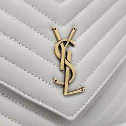 Pre Owned Saint Laurent Paris White Leather Saint Laurent Paris Monogram Joy Backpack