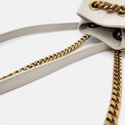 Pre Owned Saint Laurent Paris White Leather Saint Laurent Paris Monogram Joy Backpack