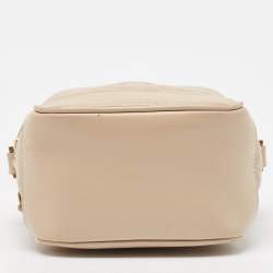 Pre Owned Saint Laurent Beige Quilted Leather Vanity Shoulder Bag
