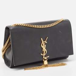 Saint Laurent Black Leather Medium Kate Tassel Shoulder Bag