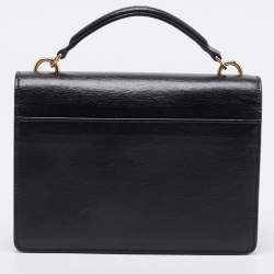 Saint Laurent Black Leather Small Sunset Top Handle Bag