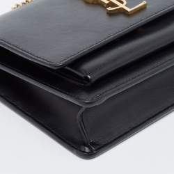 Saint Laurent Black Leather Small Sunset Top Handle Bag