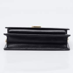 Saint Laurent Black Leather Small Sunset Top Handle Bag