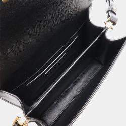 Saint Laurent Paris Leather Black Cassandra Handbag