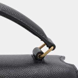Saint Laurent Paris Leather Black Cassandra Handbag