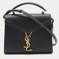 Saint Laurent Paris Leather Black Cassandra Handbag