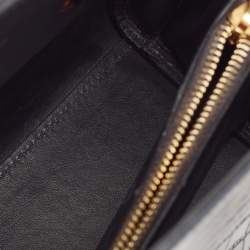 Pre Owned Saint Laurent Black Croc Embossed Leather Baby Classic Sac De Jour Tote