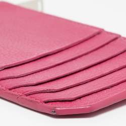 Saint Laurent Fuchsia Leather Zip Card Holder