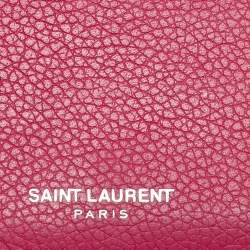 Saint Laurent Fuchsia Leather Zip Card Holder