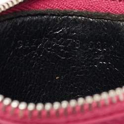 Saint Laurent Fuchsia Leather Zip Card Holder