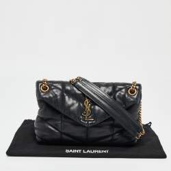 Pre Owned Saint Laurent Black Quilted Leather Small Puffer Chain Shoulder Bag
