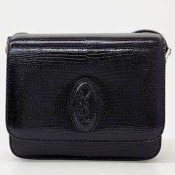 Saint Laurent Paris Black Leather Saddle bag