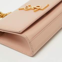 Saint Laurent Poudre Beige Grain Leather Small Kate Shoulder Bag