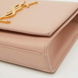 Saint Laurent Poudre Beige Grain Leather Small Kate Shoulder Bag