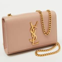 Saint Laurent Poudre Beige Grain Leather Small Kate Shoulder Bag