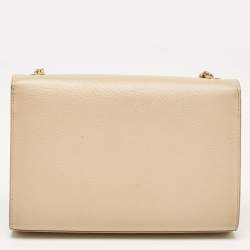 Saint Laurent Beige Leather New Small Kate Wallet On Chain