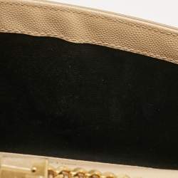 Saint Laurent Beige Leather New Small Kate Wallet On Chain