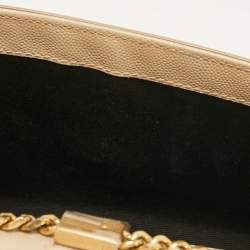 Saint Laurent Beige Leather New Small Kate Wallet On Chain