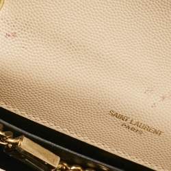 Saint Laurent Beige Leather New Small Kate Wallet On Chain