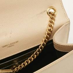Saint Laurent Beige Leather New Small Kate Wallet On Chain