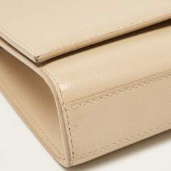 Saint Laurent Beige Leather New Small Kate Wallet On Chain