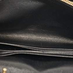 Saint Laurent Black Matelassé Leather Cassandre Envelope Chain Clutch