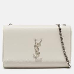 Saint Laurent Off White Leather Medium Kate Shoulder Bag