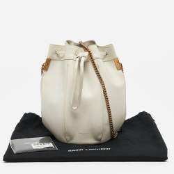 Saint Laurent Off White Leather Small Talitha Bucket Bag