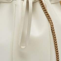 Saint Laurent Off White Leather Small Talitha Bucket Bag