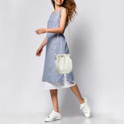 Saint Laurent Off White Leather Small Talitha Bucket Bag